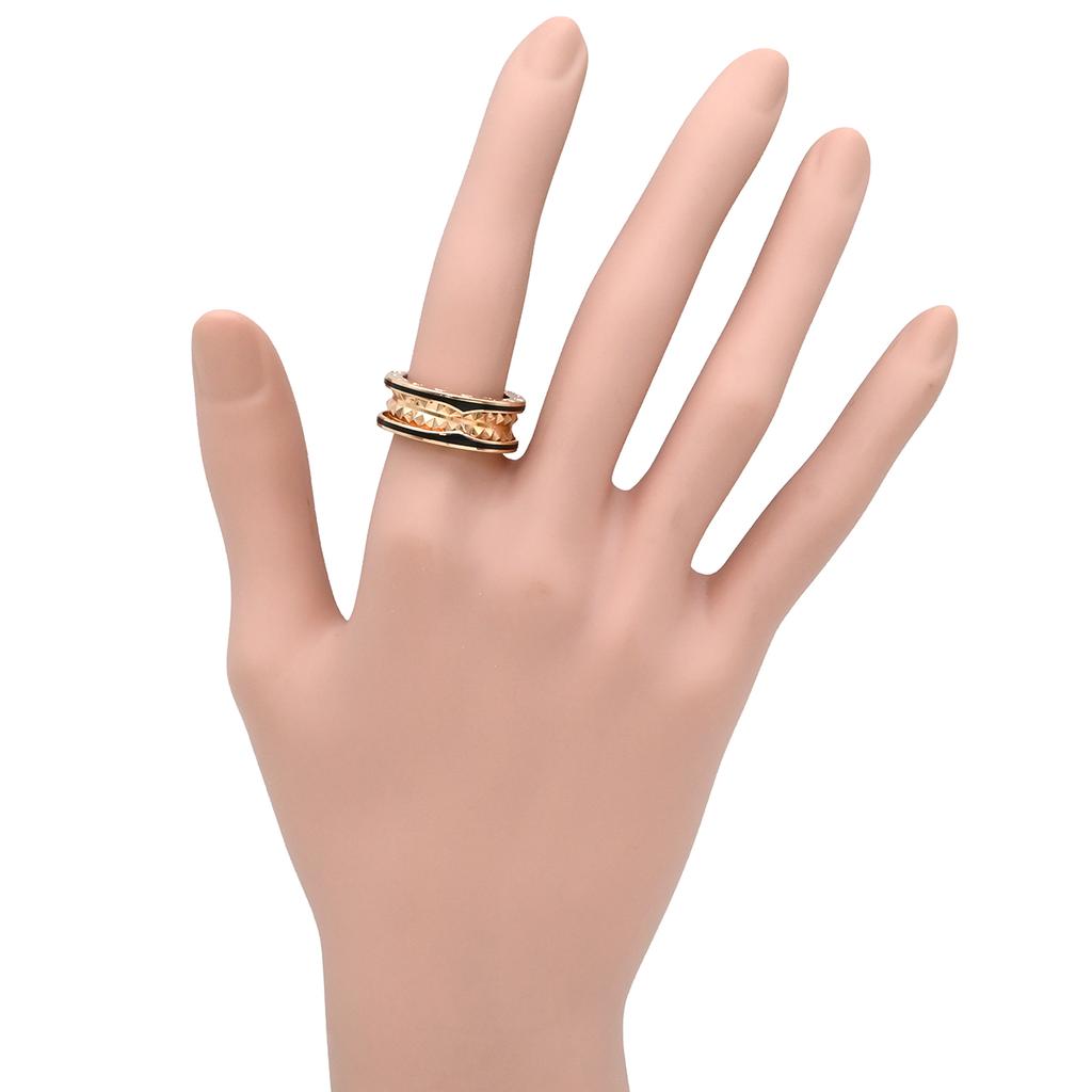 Bvlgari 357987 Be Zero One B-zero1 Rock (2 bands)Ring Ring 18K Pink Gold/ceramic #12.5(JP Size) Array