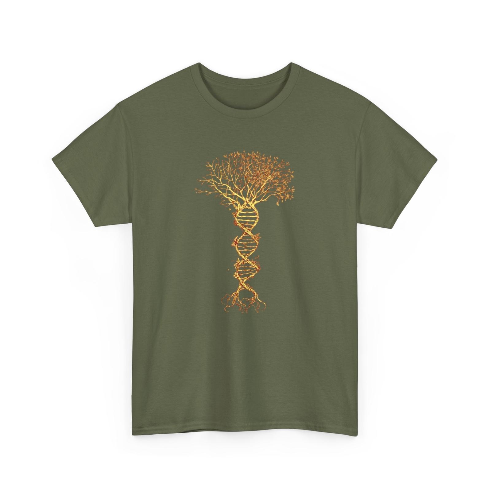 Nature-Inspired Shirt Gold DNA Tree Unisex T-Shirt Science Tee S
