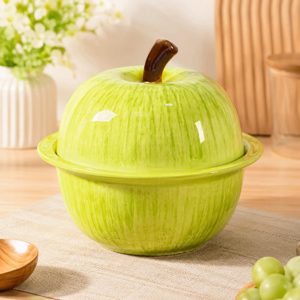 Creative Ceramic Saucepan with Lid Cute Food Fruit Bowl BPA Free Dessert Soup Bowl Tableware