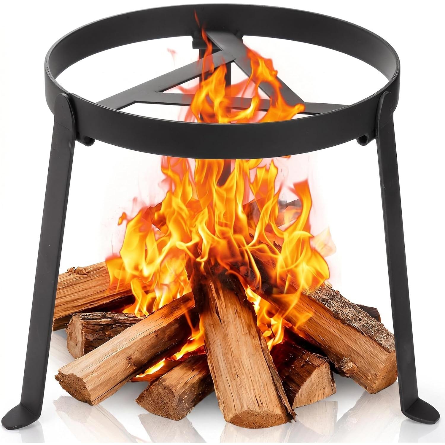 Campfire Tripod, Folding Camping Tripod Grill Open Fire Cooking Stand, Heavy-Duty Tripod Stand for Cast Iron Dutch Oven, Campfire Cooking чёрный