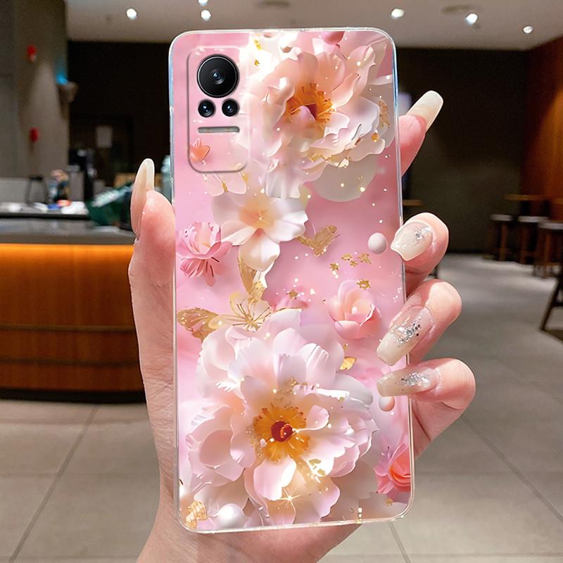 Phone Case For Xiaomi Civi 1 1S 5G Casing Clear Fashion Butterfly Flowers Soft TPU Silicone Cover For Xiaomi Civi1 Civi1S Case