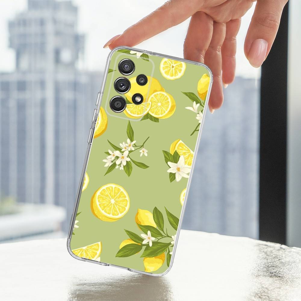 

Fruit Painting Art lemon Phone Case For Samsung A30,71,51,S9,10,20,Ultra,FE,Lite, S22,23,21,PIus,Transparent, Silicone Case SamsungS10Plus