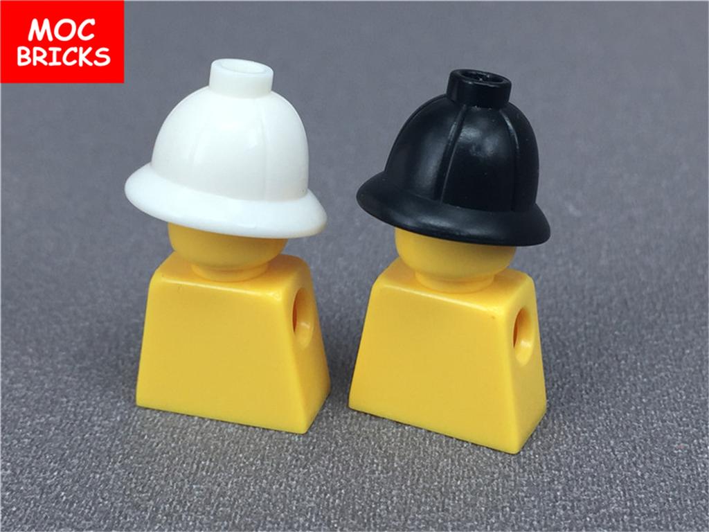 MOC Bricks Military Headgear Hats Pith Helmet Archaeologist Works With 30172 Figure Attachment Assembled Building Blocks Playthings