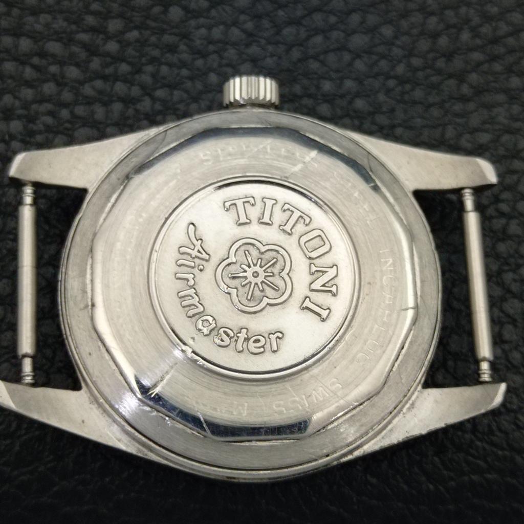 VINTAGE TITONI AIRMASTER TITOFLEX HAND-WINDING SWISS MENS PURPLE WATCH a702035-5