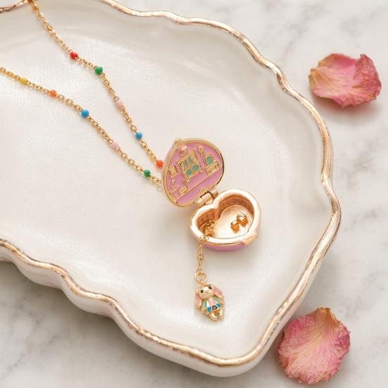 Openable Heart Charm Necklace Heart Box Pendant With Mini Figurine 1 Pc