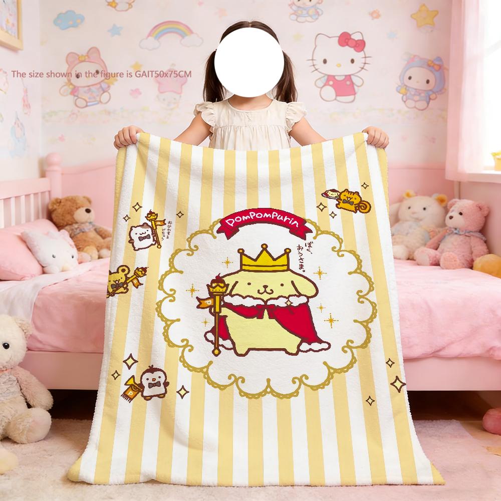 P-PomPom Purin Niedliche Cartoon-Decke für Weiche Überwurfdecke für Picknick Bett Sofa Zuhause Schlafzimmer Gemütlich Warm Bequem