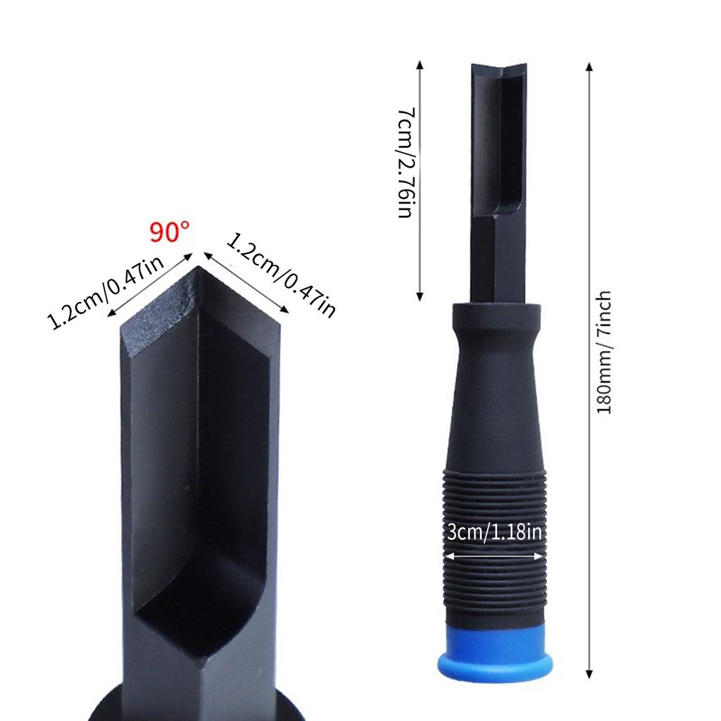 Ciseau à Angle Droit Hyuduo - Burin Haute Précision Pour Charnières, Mortaises, Travail Du Bois - Doré/Noir/Bleu