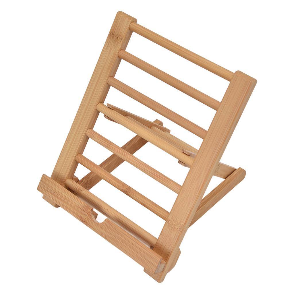 Tablet Stand Bamboo Folding Multi Angle Universal Desktop Tablet Holder for 4 to 13in Phone Book Music Score