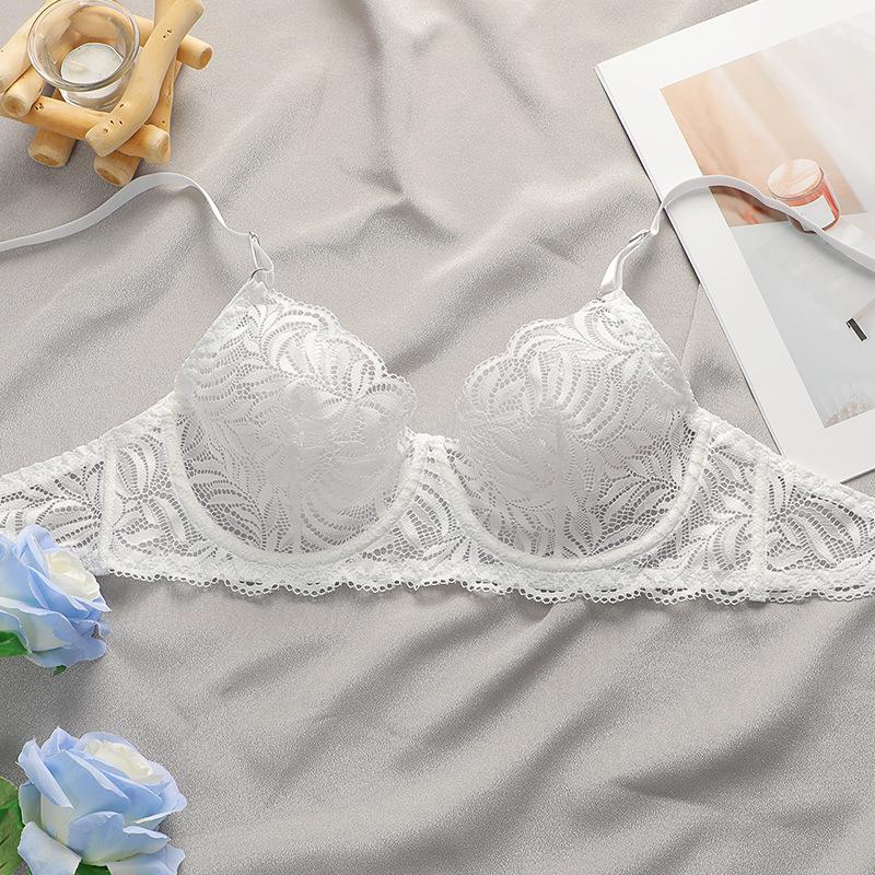 Women's Transparent Lingerie Set Lightweight Breathable Lace Lingerie Thong Bra Set
