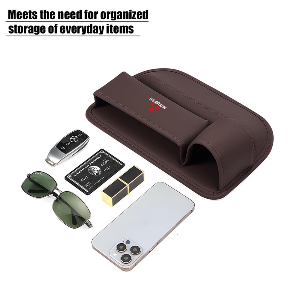 Car Leather Seat Gap Crevice Storage Box Seat Storage Case For Mitsubishi Asx Lancer Outlander Pajero Ralliart Eclipse Grandis