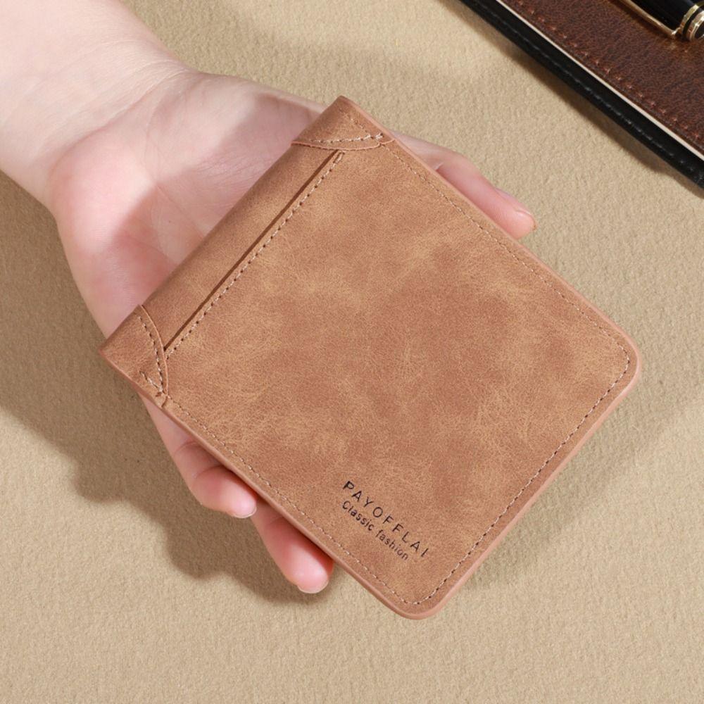 Pu Men's Short Wallet Retro Business Card Holder Fashion Male Coin Purse  Outdoor