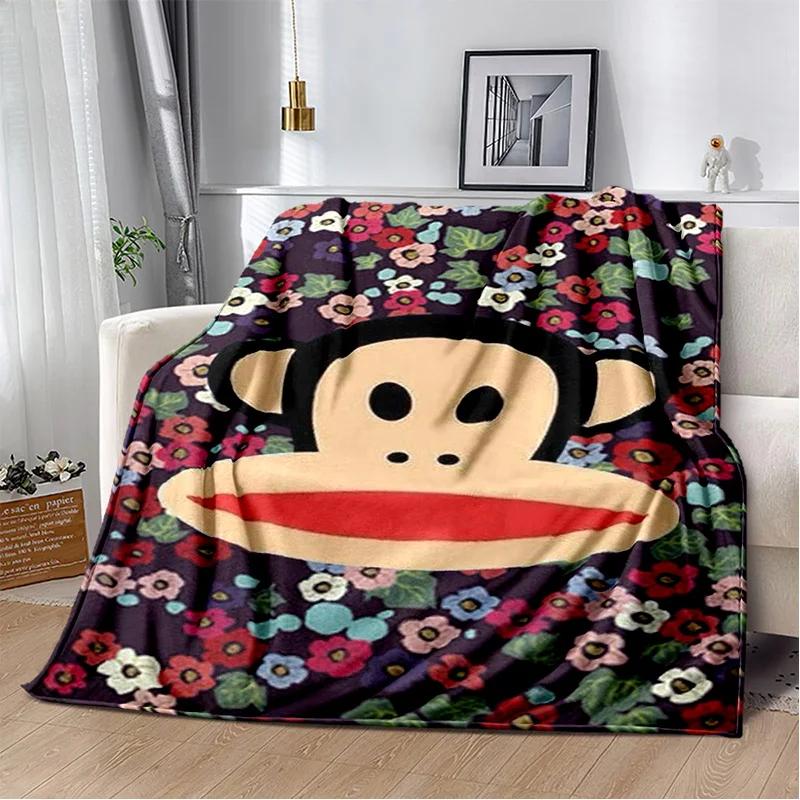 P-Paul Frank-k Flannel Portable Blanket for Children's Picnic in Living Room Bedroom Sofa Bed Ideal Birthday Gift