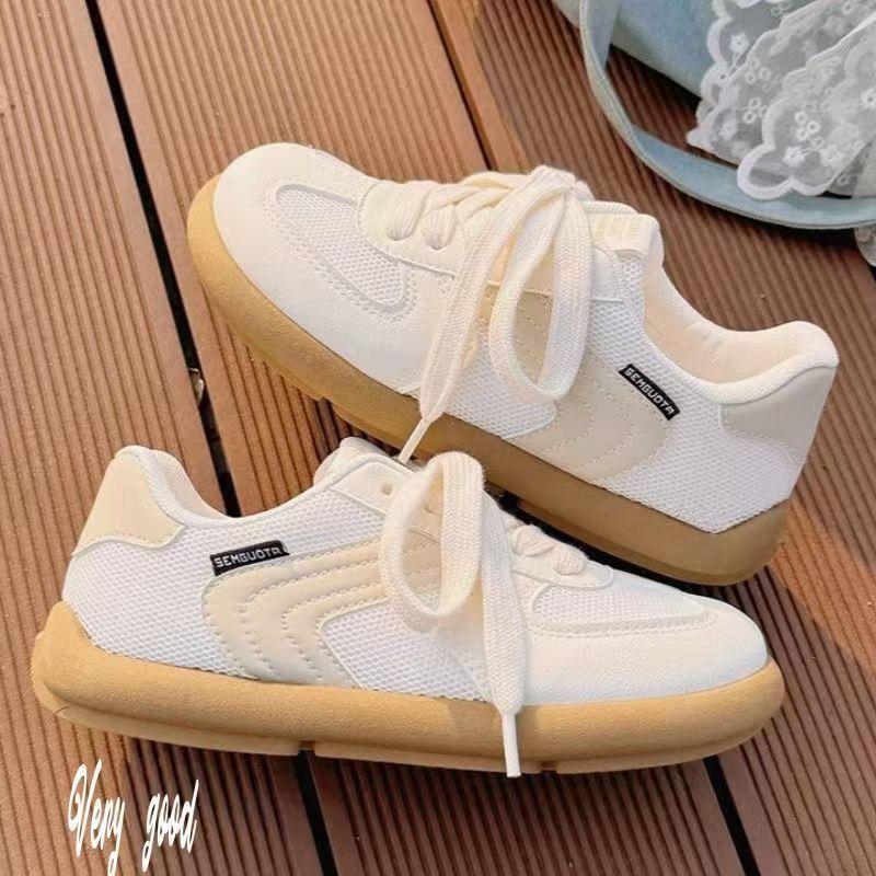 Niche Original Versatile Little White Shoes Women's New Round Head German Training Shoes Breathable Mesh Casual Sports Shoes