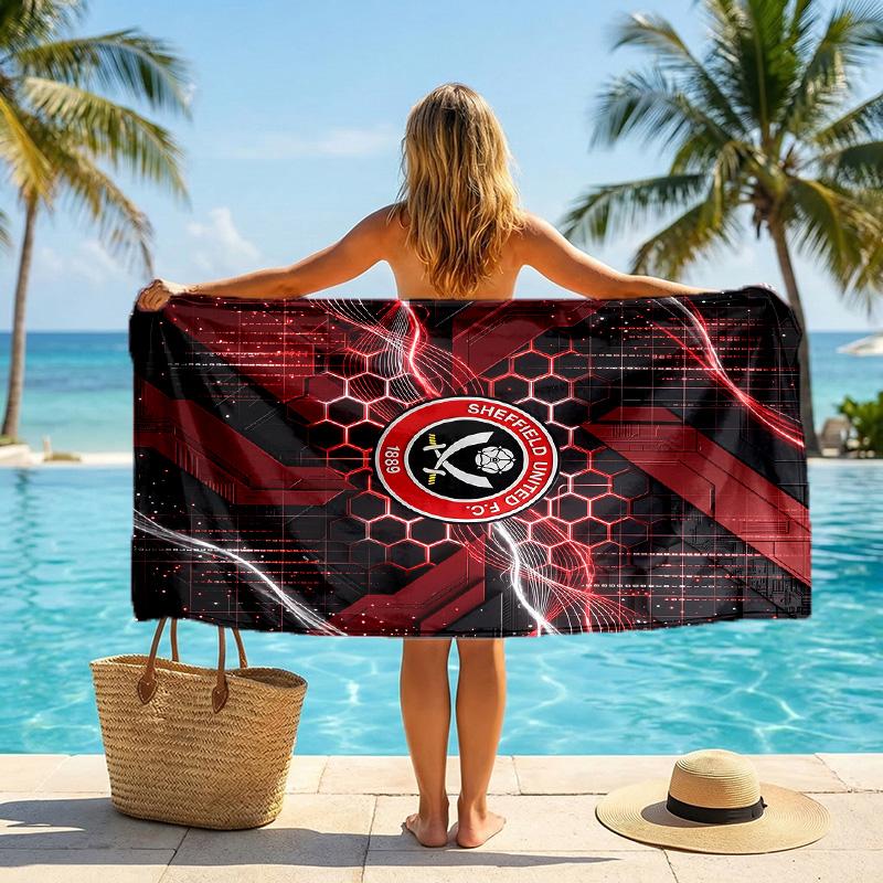 Asciugamano da Spiaggia Sheffield United Football Morbido Microfibra Asciugamano Estivo Asciugatura Rapida Assorbente per Spiaggia Piscina Viaggio