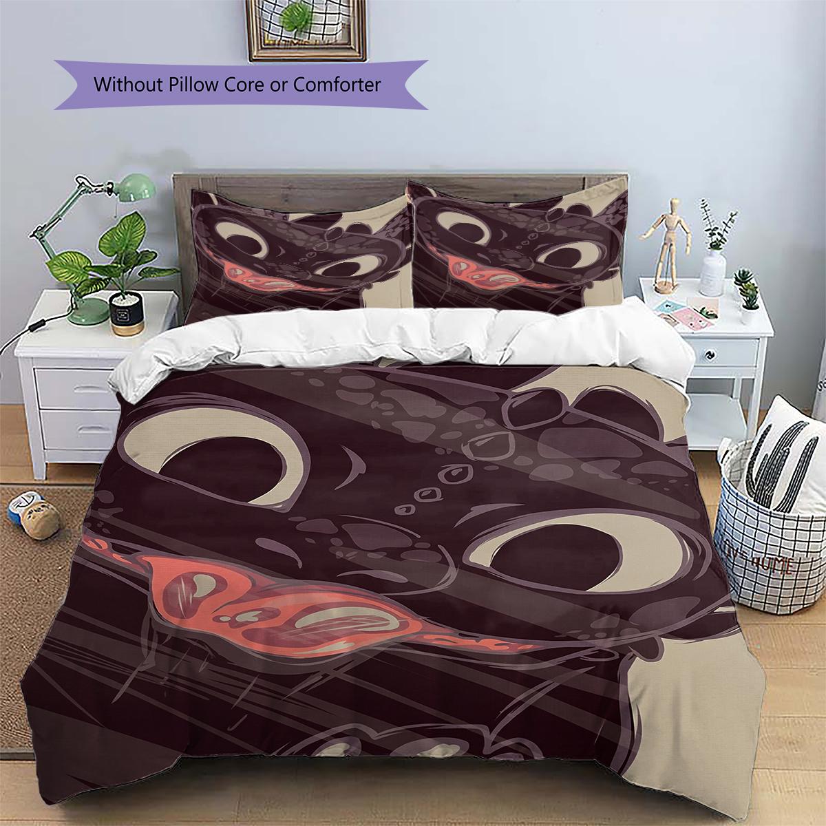 

Toothless Cute Style Bedding Set Duvet Cover Pillowcase No Filler, Soft Home Bedroom Decor, Perfect Gift for Fans.chl 135x200cm