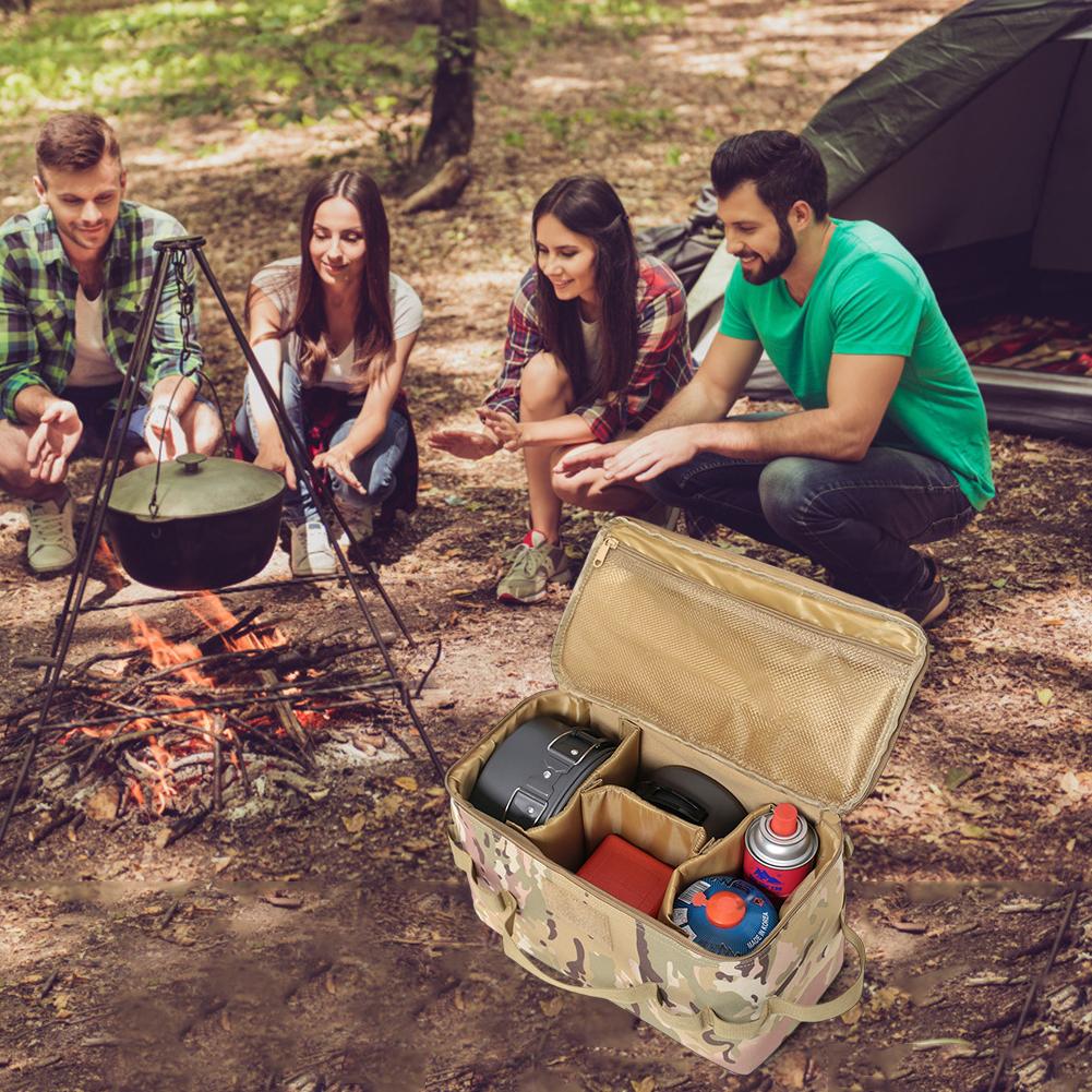 Camping Tools Storage Bag Large Capacity Gas Stove Toolbox Bag Scratch Resistant Camping Equipment Organizer for Outdoor Hiking