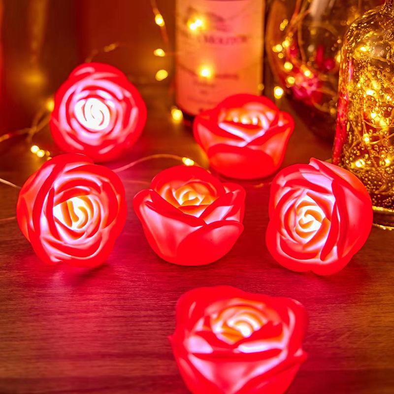 Colorful Rose Night Light for Weddings, Proposals, Valentine's, and Holiday Décor