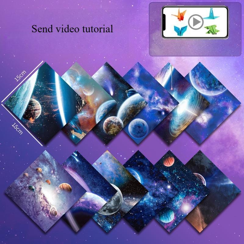 The New Starry Sky Origami Colored Paper Handmade Special Luminous Color Pearlescent Double-sided Printing Paper Paper-cut