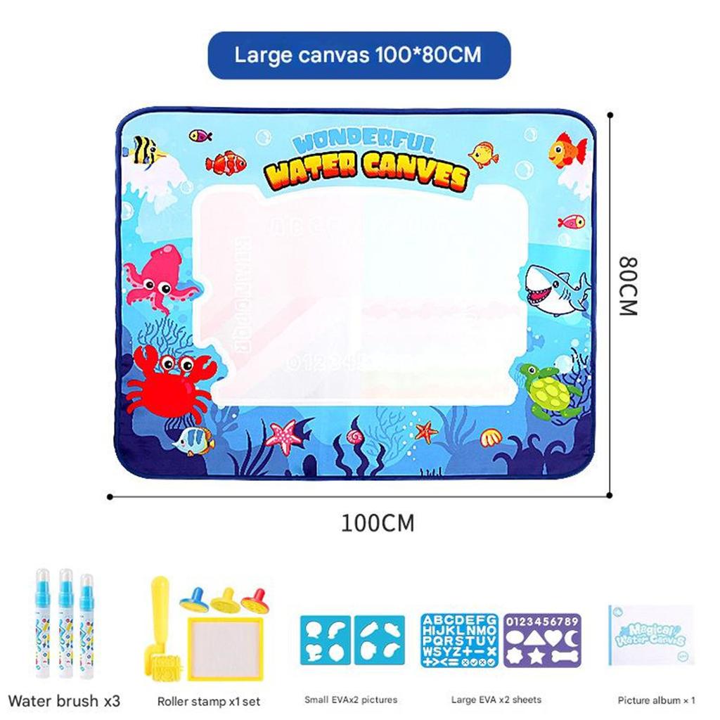 150X100cm  Water Canvas  Drawing Board Repeatedly Doodle Water Painting Carpet Reusable Drawing Mat Kids Toy Gift