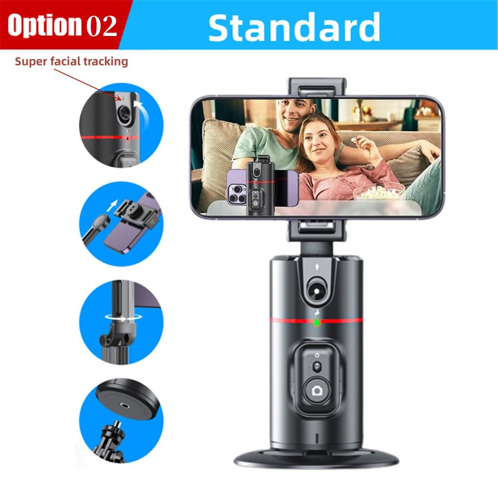 360 Rotation Follow-up Gimbal Stabilizer Monopod Desktop Tracking Gimbal with Remote for Phone Tiktok Live Photography
