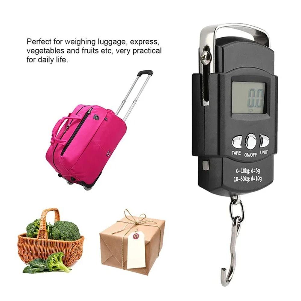 With Measuring Tape Ruler Digital Electronic Scale LCD Fishing Hanging Hook Scale Tool