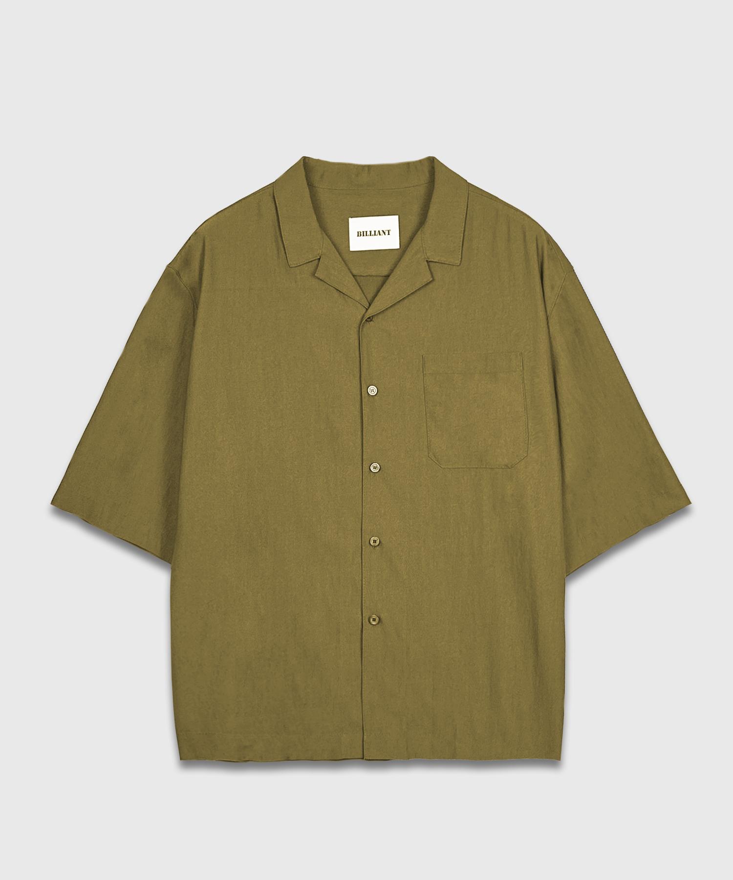 Brilliant Recycle Open Collar Shirt_Olive Olive