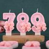 Pink Bow Number Birthday Candle Cake Decoration 1st Year Handmade Birthday Candle 0-9
