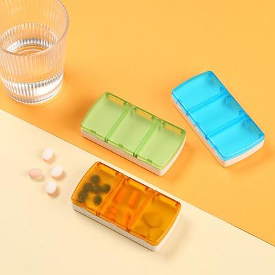 Travel 3 Grids Sealed Pill Box Plastic Storage Container Medicine Case