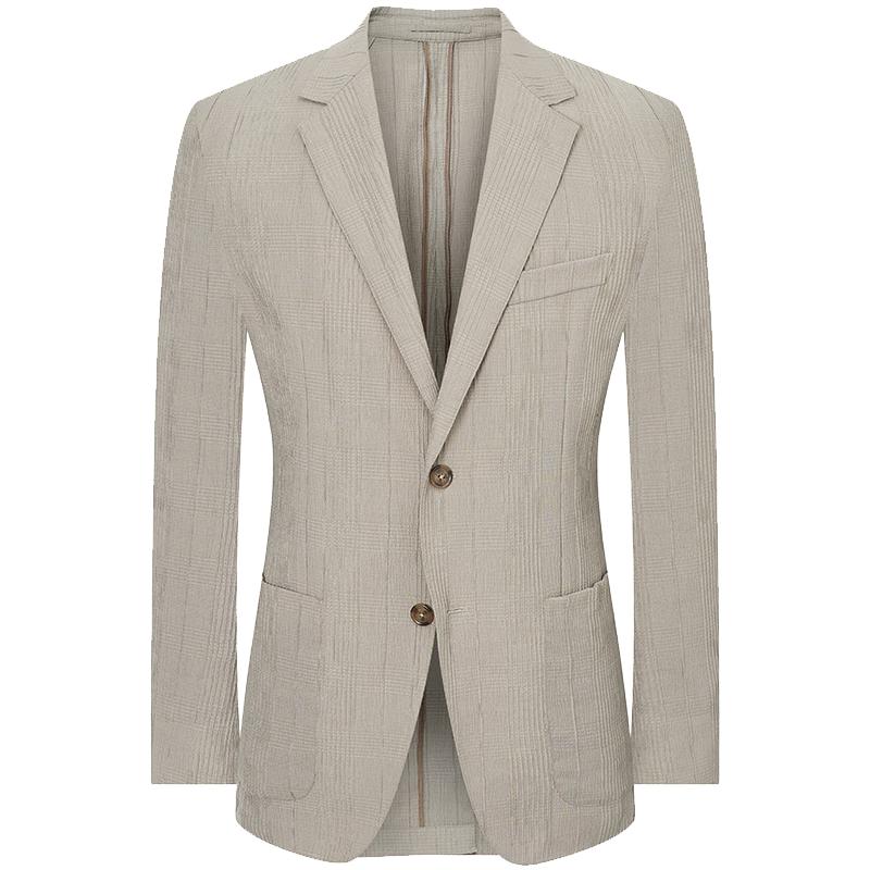 Baoxiniao Men's Plaid Jacquard Business Casual Blazer