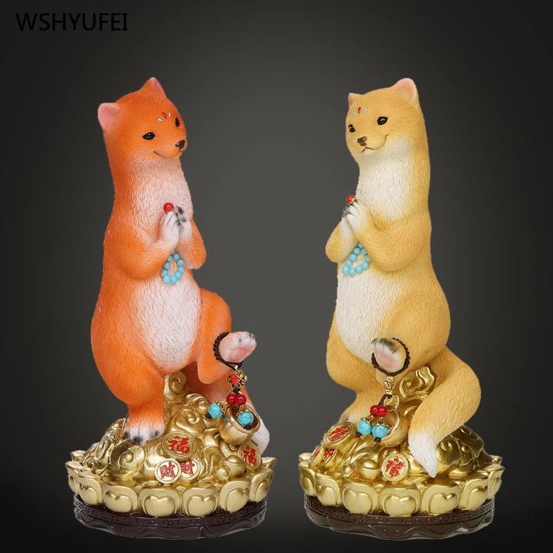Home Feng Shui Ornament Wong Tai Sin Authentic Ornament Office desktop decorations Home worship of yellow weasels gift 1pcs