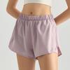 Wyman Women's Two-Piece Yoga Running Shorts with Phone Pockets, Anti-Exposure, Three-Quarter Length for Summer Fitness.