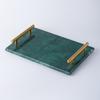 Nordischer Stil Marmor Serviertablett Schmuck Kosmetik Dekoratives Display 30x20cm Quadratische Stein Schale