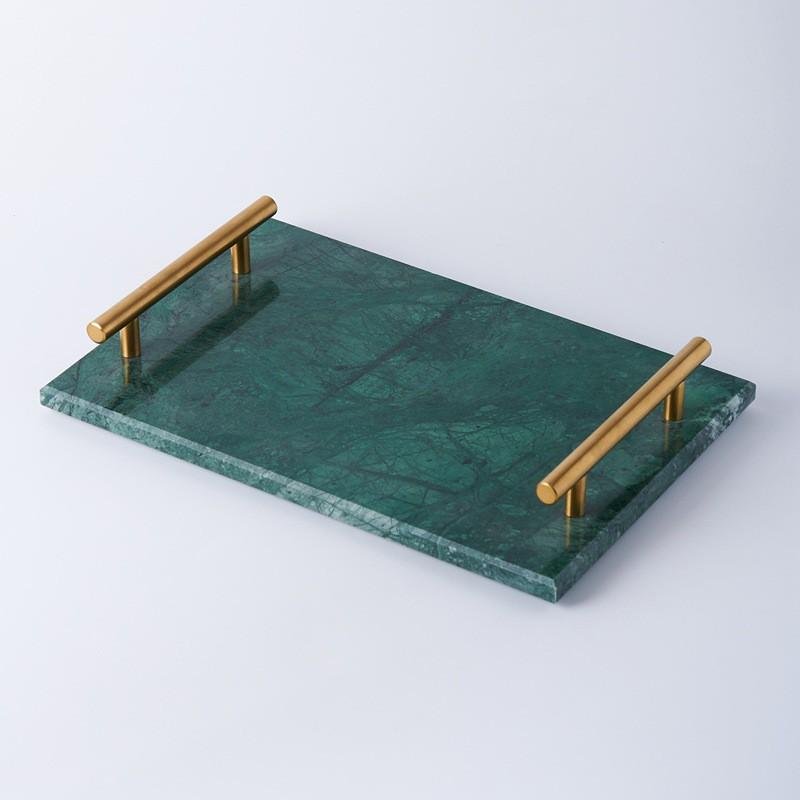 Nordischer Stil Marmor Serviertablett Schmuck Kosmetik Dekoratives Display 30x20cm Quadratische Stein Schale