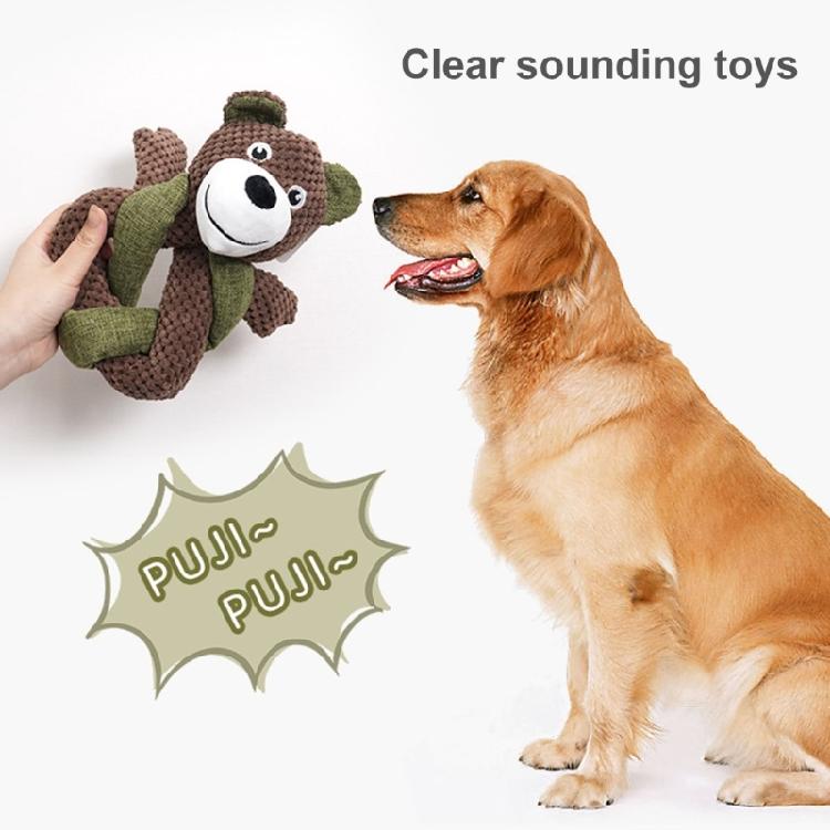 Dog Molar Toy Squeaky Interactive Prevent Obesity Grinding Resistant Bear