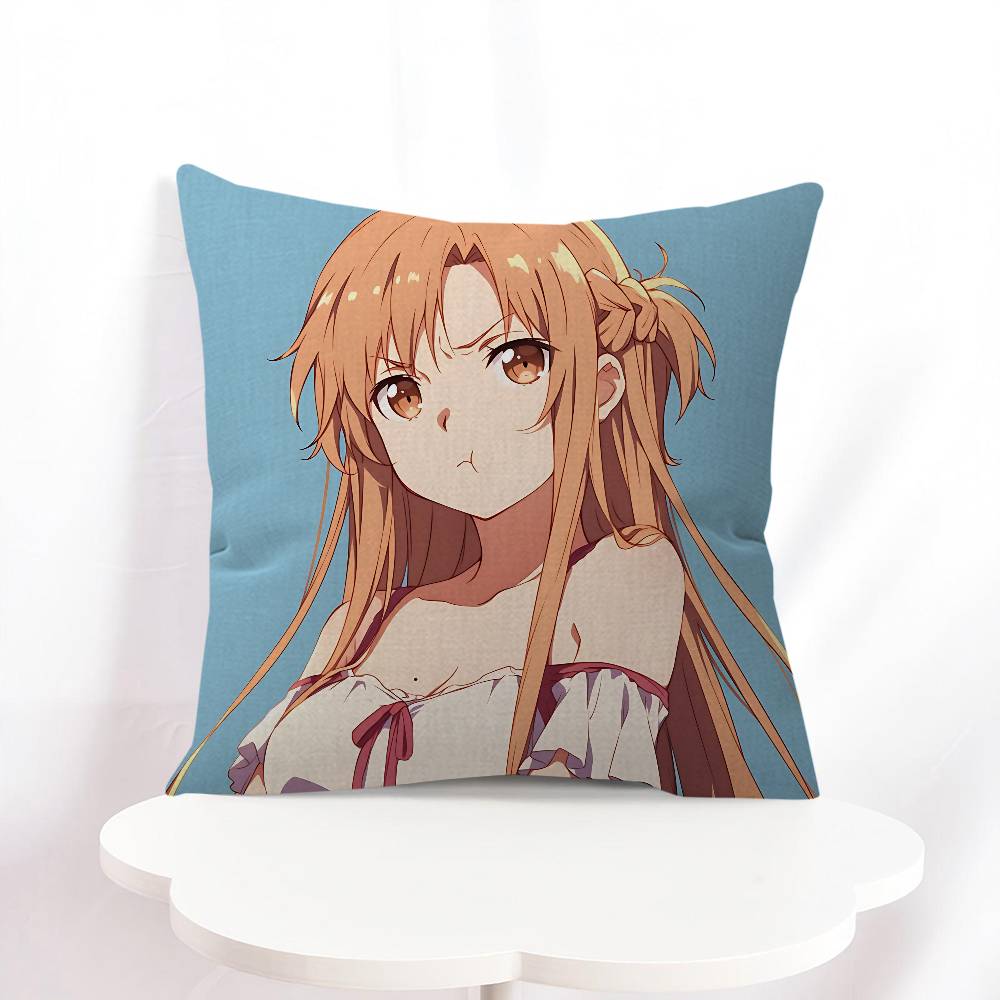 A-Asuna Cartoon Cushion Cover Pillowcase Upholstery Sofa Throw Pillow Home Decor Pillowcas