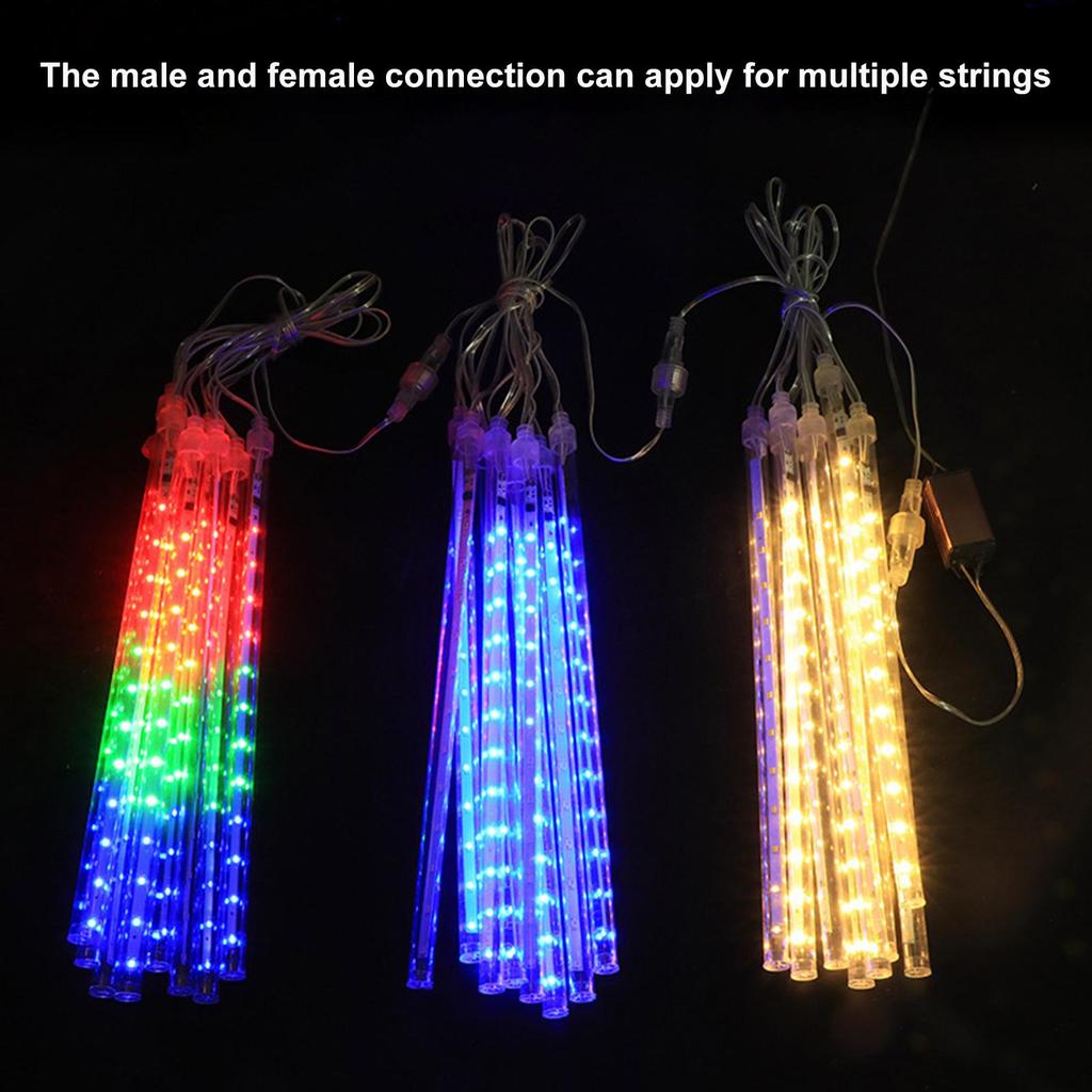 8Pcs/Set Meteor Shower Rain Light Low-Power Consumption Drop Icicle US/EU Plug Wedding Xmas String Fairy Strip Party Lights