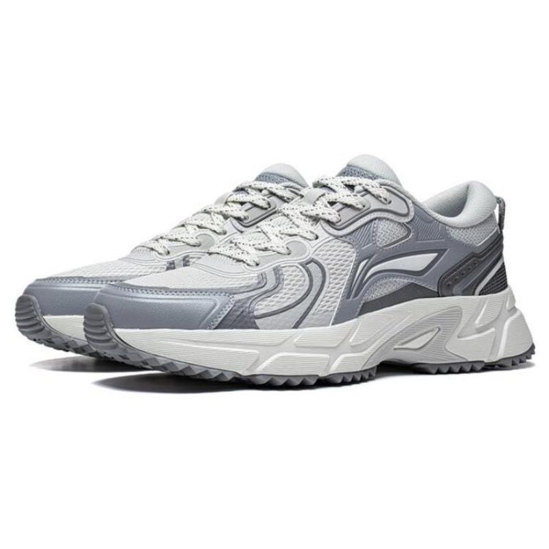 Li-Ning Shiguang Mens Low Top Running Shoes Antarctic Gray Retro Reflective Breathable Anti Slip ARXT007-4