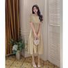 Square collar summer dress sweet first love coffee break French dress Platycodon retro design sensual dress women's clothing