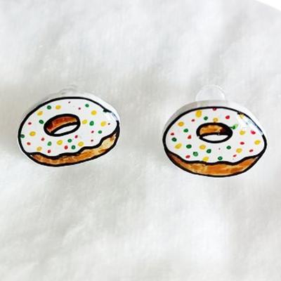 [R7896] - Artisanal 'Rhymes' Donut Earrings - 12 Mm