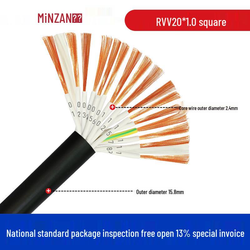 KVVR Multi-Core Signal Control Cable - 10 to 30 Cores, 0.3 to 1.5 mm² Soft Sheath