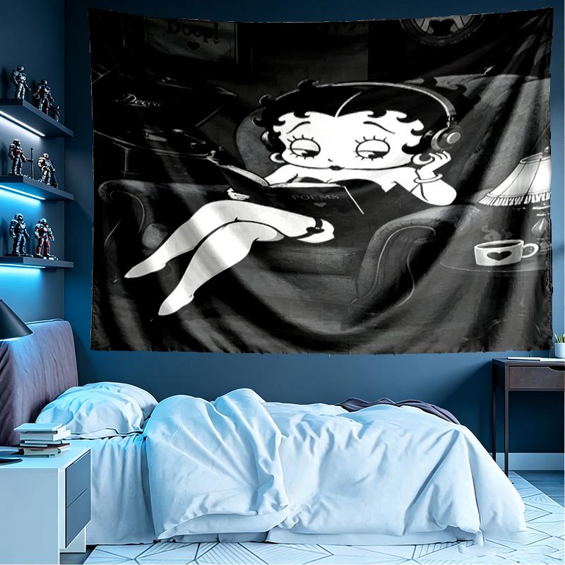 Betty Boop Print Tapestry, Lightweight Wall Hanging, for Bedroom, Dorm, Living Room, Home Art Decor - Birthday Christmas Gift for Friends