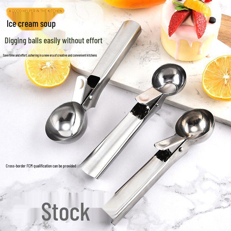 Stainless Steel Ice Cream Scoop with Rebound Ball Feature
