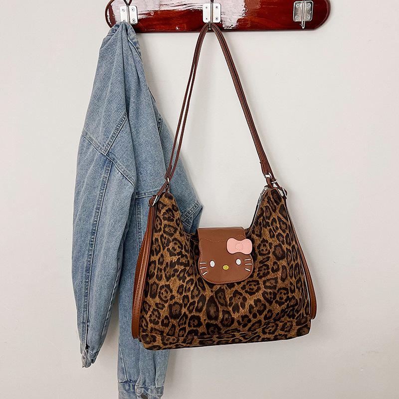 

Women s Leopard Print Multi-use Backpack and Tote Bag коричневий