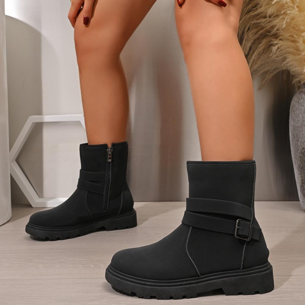 Large size retro Martin boots women's 2025 autumn and winter new European and American style explosive locomotive boots single boots snow boots