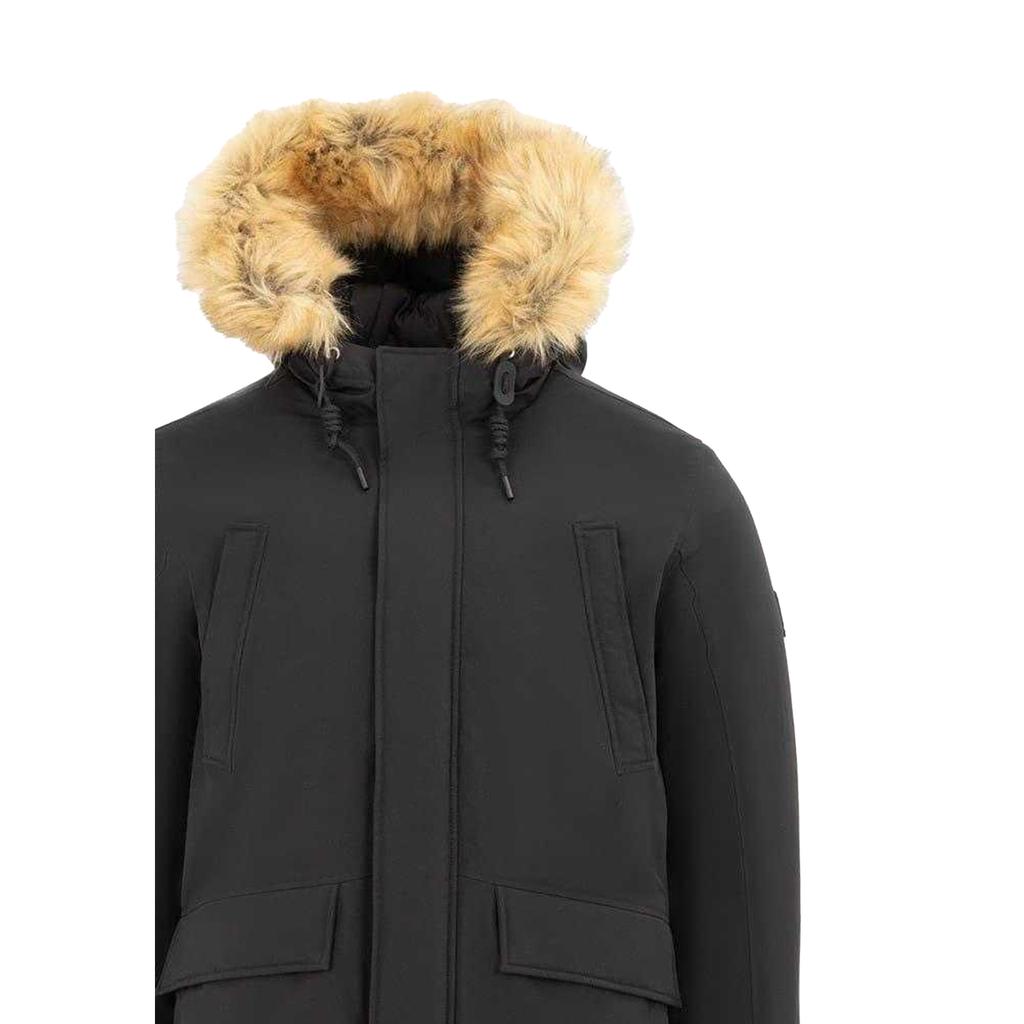 SoulCal Mens Faux Fur Trim Hooded Regular Parka
