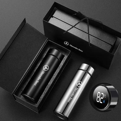 1Pcs Portable Car Smart Thermos Bottle Temperature Display Cup For Mercedes Benz B/C/E/S Class A Class C200L GLC GLK CLA Accessories