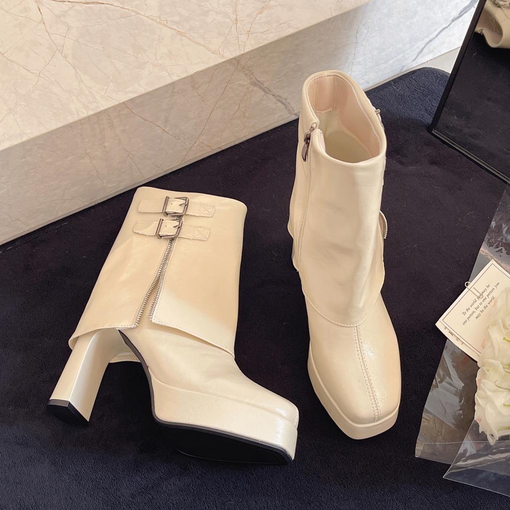 Nightclub Platform Thick Heel Women Ankle Boots Street Style Banquet Party Dress Short Botas Autumn Winter Women's Shoes