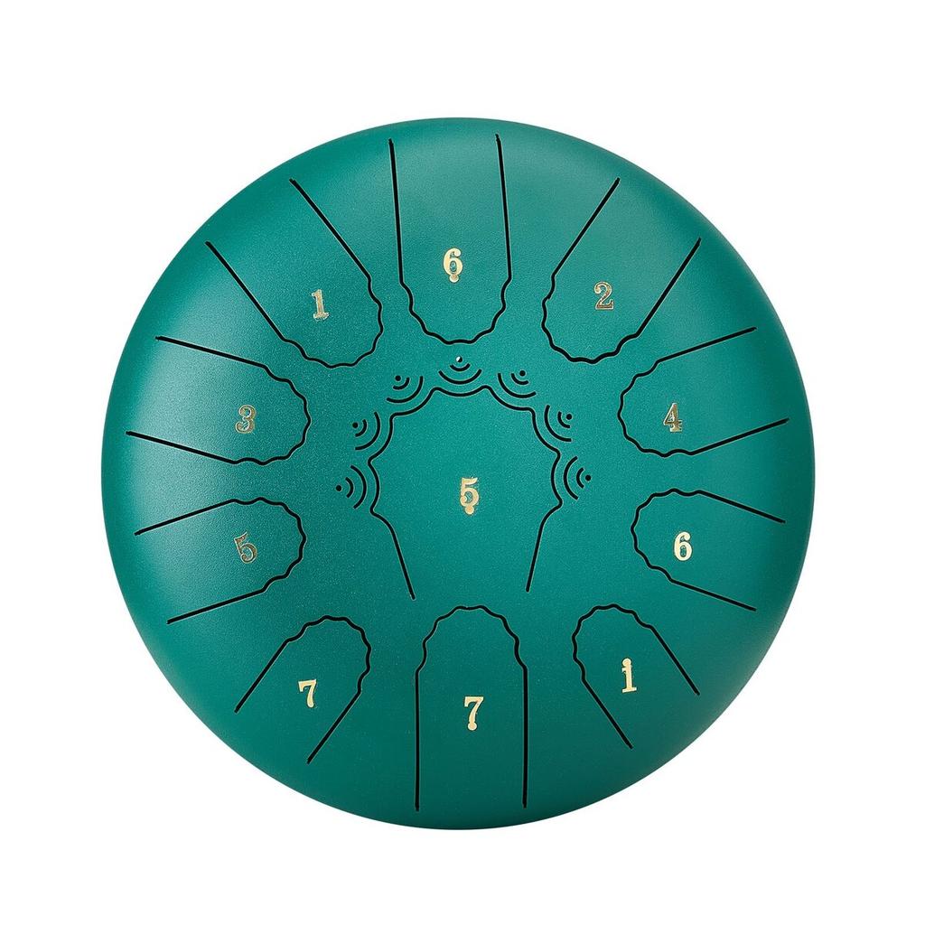 Steel Tongue Drum, 25.4cm 11 Notes Rain Drum for Outside Garden, C Major Musical Drums with Music Book & Mallets, Percussion Instrument for Meditation