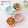 Miao Xin Bao Cat Bowl Plastic Cat Face Shaped Pet Double Bowl Pet Bowl