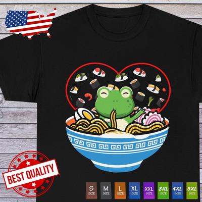 Kikker Leuke Kawaii Ramen T-shirt Manga Japanse Anime Kleding Sushi Liefhebber Cosplay